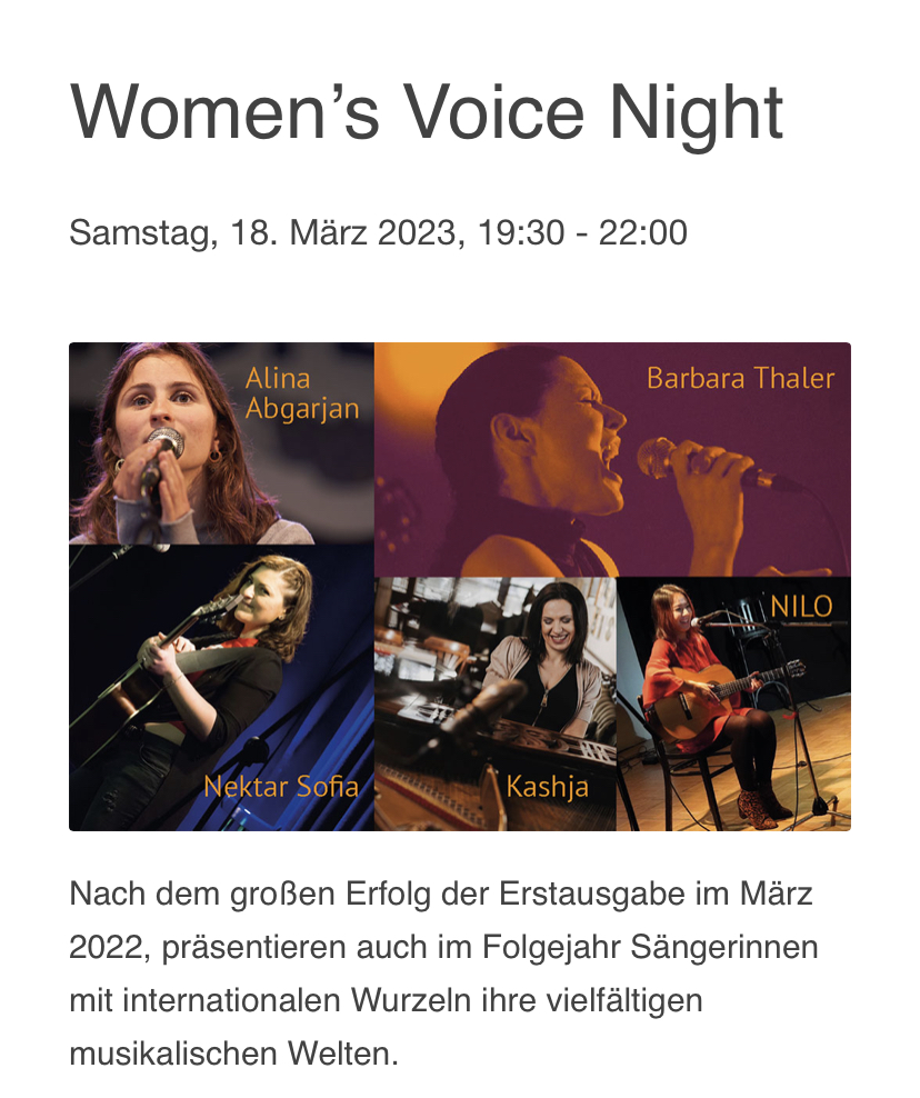 International Women’s Voice Night